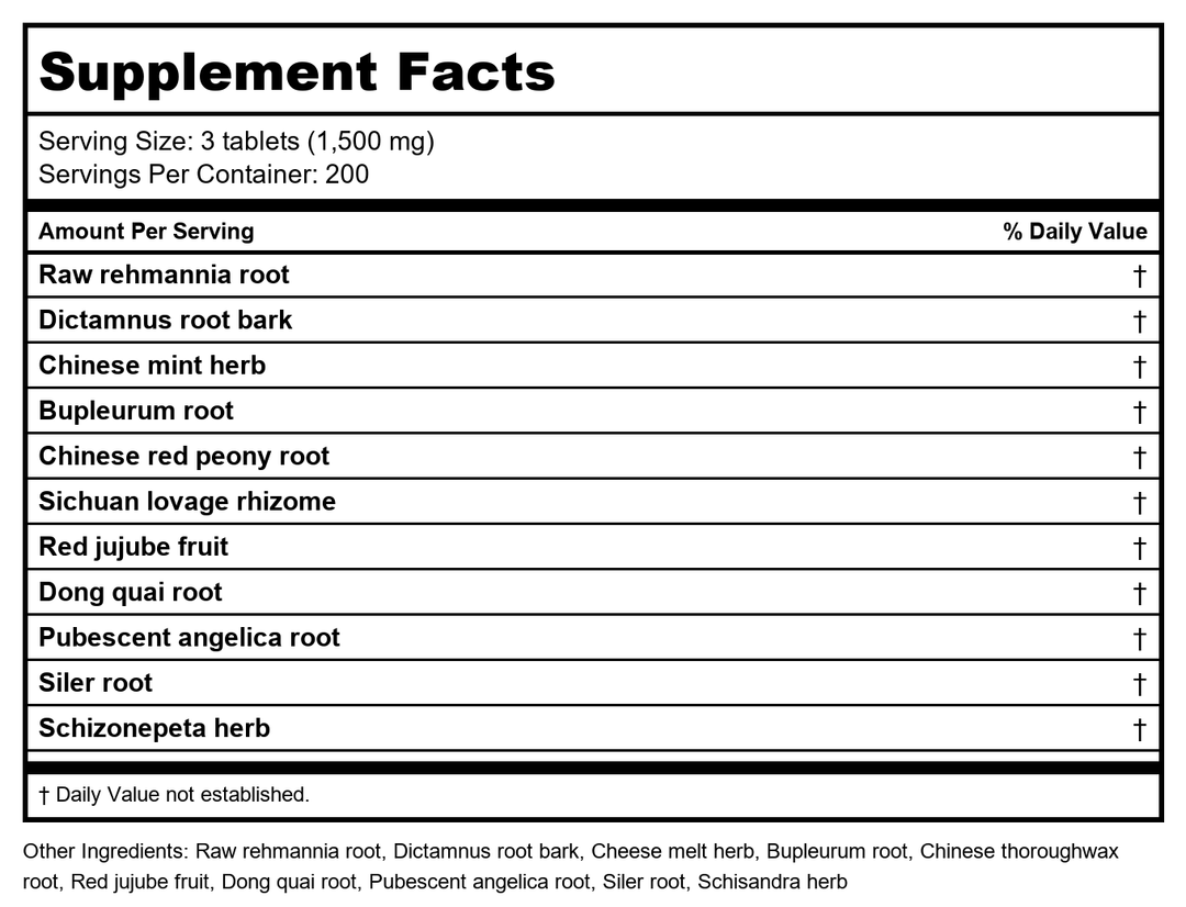 Kan Herb Essentials Dry Derma Relief 4oz - Supplement Facts panel
