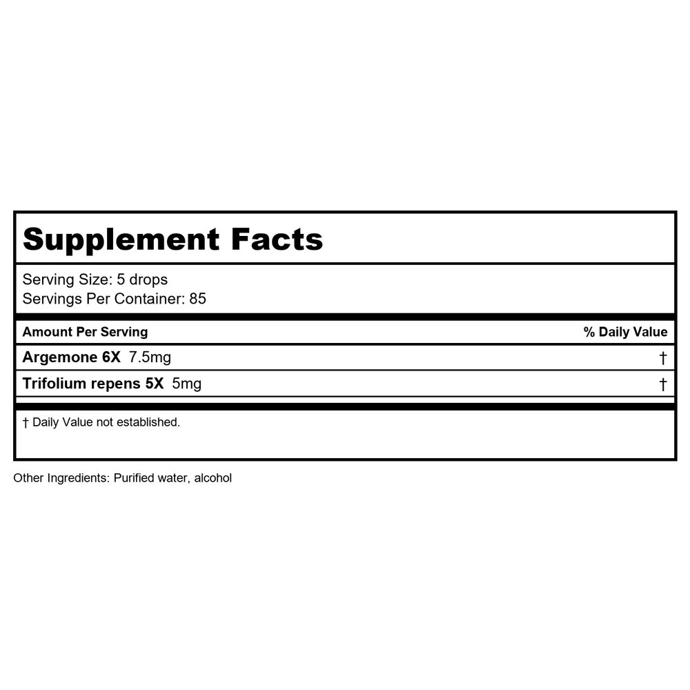 Allergena Allergy Relief Zone 1 2 oz - Supplement Facts panel