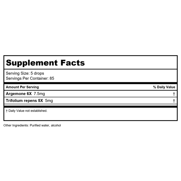 Allergena Allergy Relief Zone 1 2 oz - Supplement Facts panel