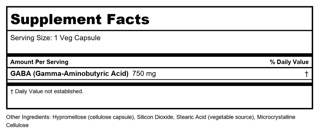 Now Calm &amp; Focus with Zembrin &amp; GABA 60 Vcaps - 2396 - Supplement Facts panel