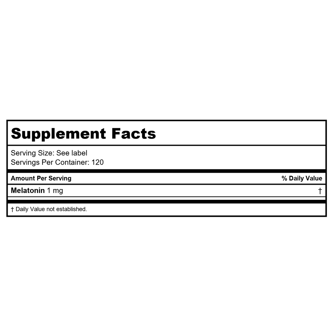 KAL Melatonin 1mg 120 Micro Tablets    98653 - Supplement Facts panel