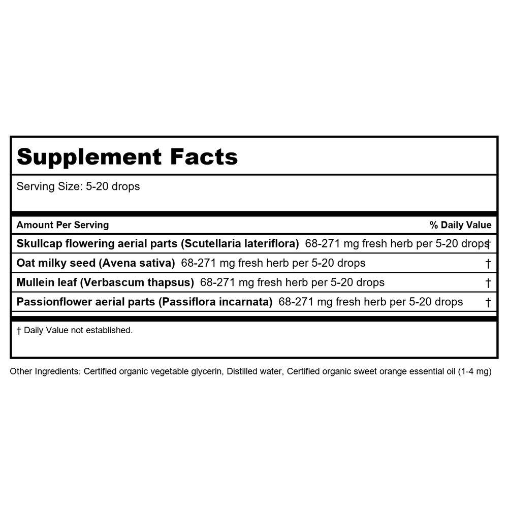 Herb Pharm Kid's Herbal Hug 1oz - Supplement Facts panel