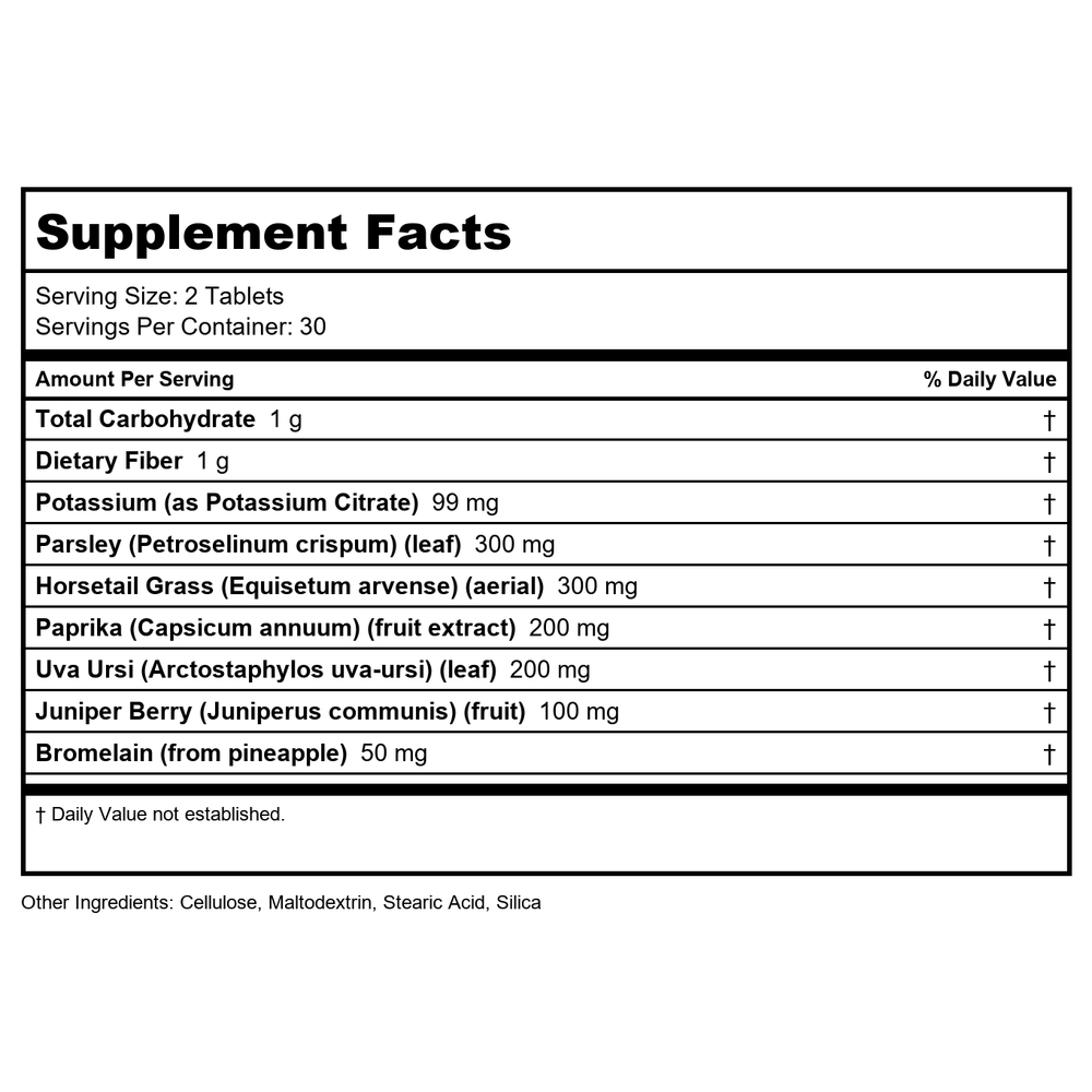 KAL Herburetic 60 Tablets - Supplement Facts panel