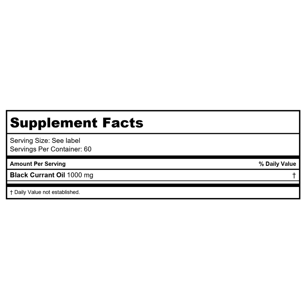 Nature's Life Black Currant Oil 60 Softgels - 43598 - Supplement Facts panel