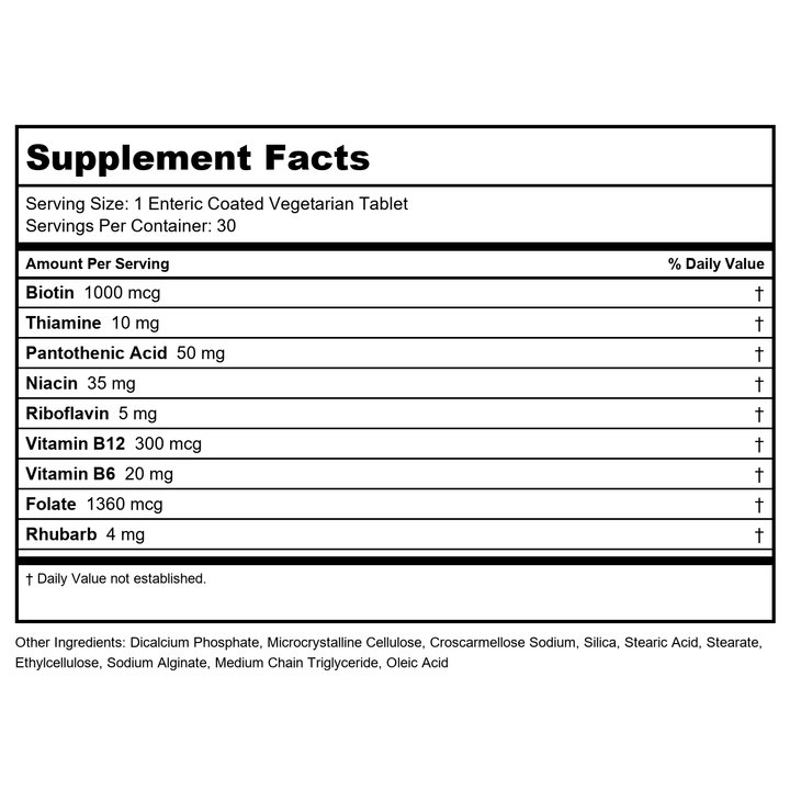 Life Extension Youthful Woman 40+ with B-Complex 30 Tablets - Supplement Facts panel
