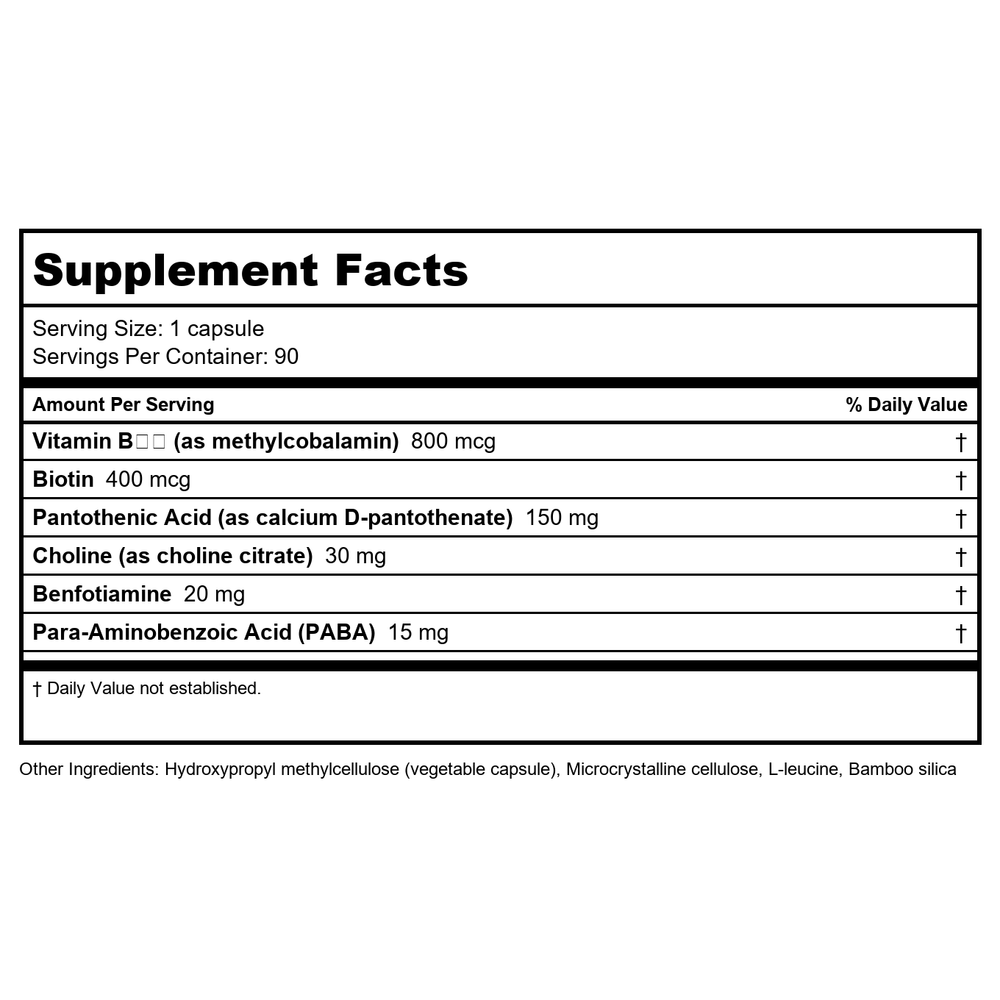 NuMedica B-Replete 90 Vcaps - Supplement Facts panel