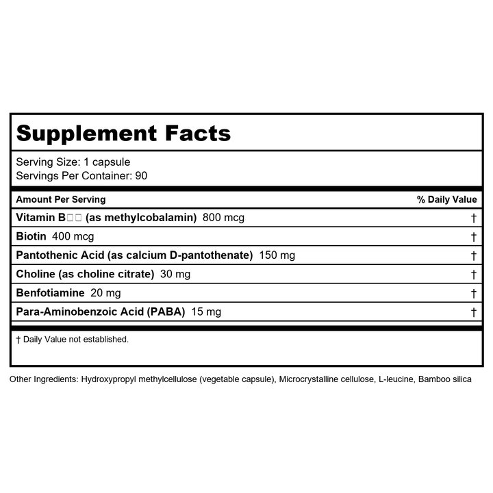 NuMedica B-Replete 90 Vcaps - Supplement Facts panel