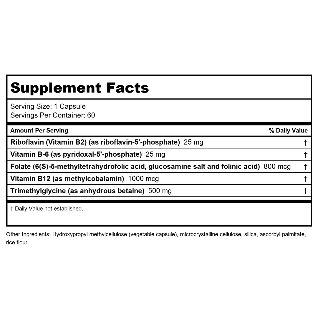 Numedica Methyl-Plex B - Supplement Facts panel
