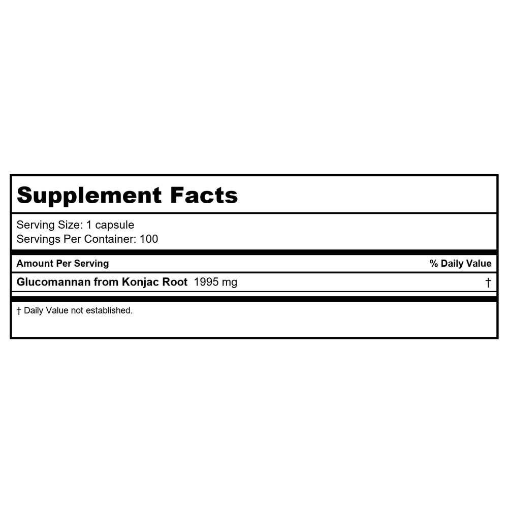 Nature's Way Glucomannan 100 Vcaps - Supplement Facts panel