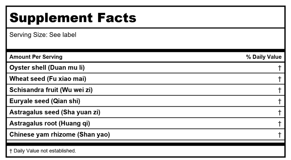 Kan Herb Chinese Modular Solutions Consolidate Moisture 4 Ounce - Supplement Facts panel