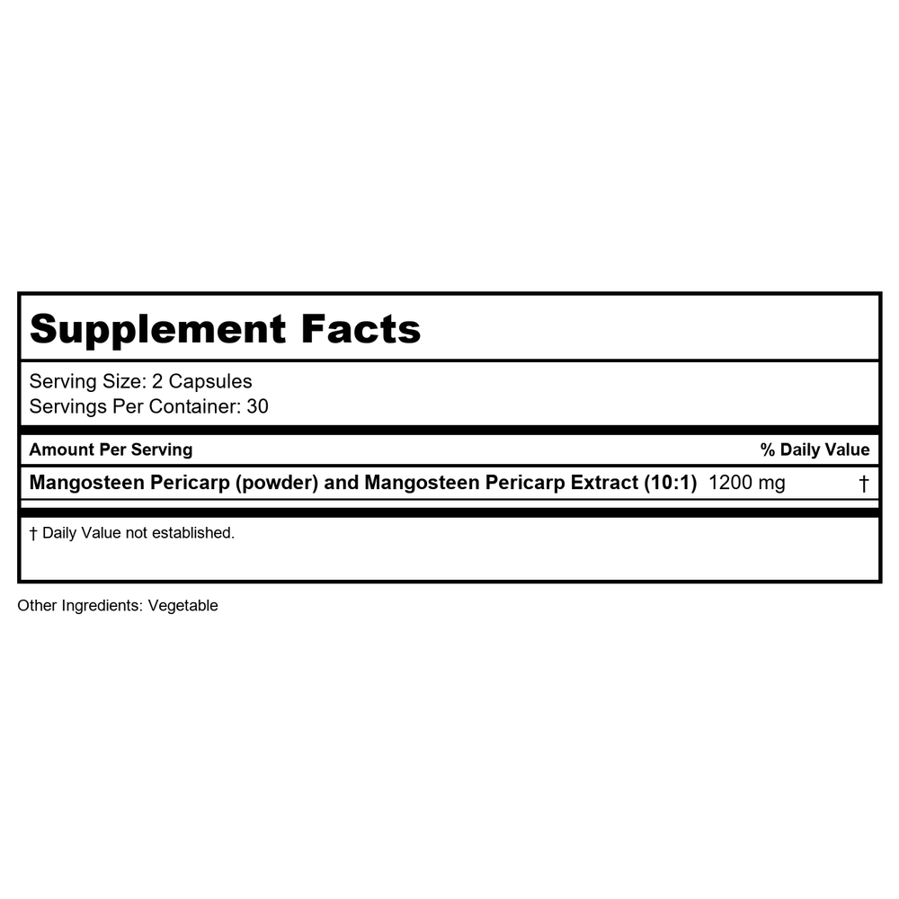 Emerald Labs - Mangosteen 6:1 Extract - 60 Vegetarian Capsules Formerly FruitrientsX - Supplement Facts panel