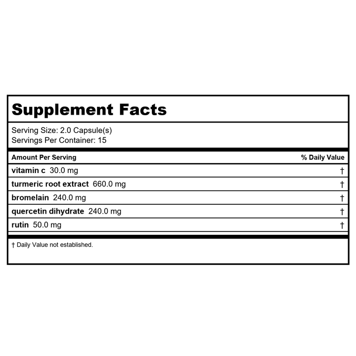 Ortho Molecular Traumeric 30 Capsules - Supplement Facts panel