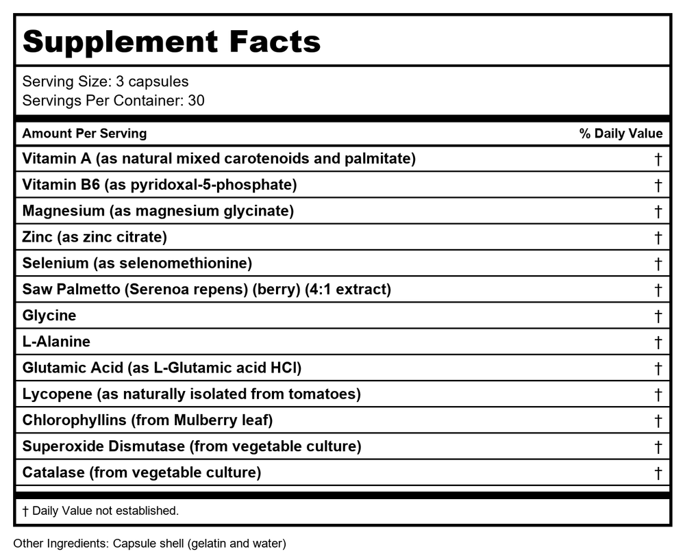 Biotics Research Palmetto-Plus Forte 90 Capsules - Supplement Facts panel