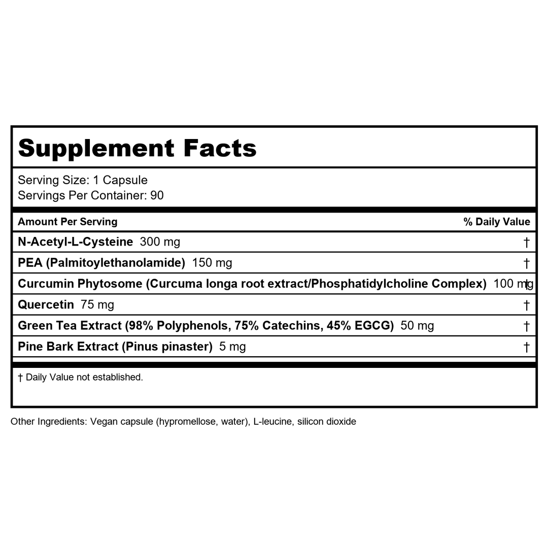 Vitanica NAC-PEA Extra 90 Vcaps - Supplement Facts panel