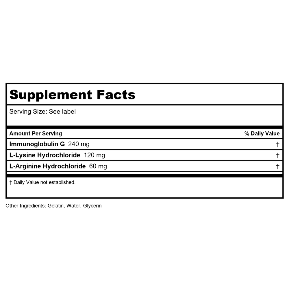 Biotics Research Immuno-gG SBI 120 Capsules - Supplement Facts panel