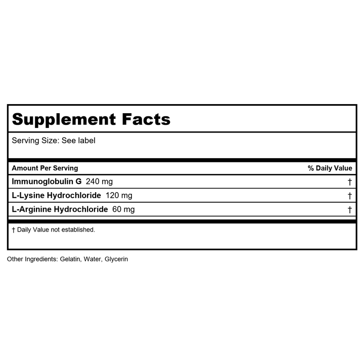 Biotics Research Immuno-gG SBI 120 Capsules - Supplement Facts panel