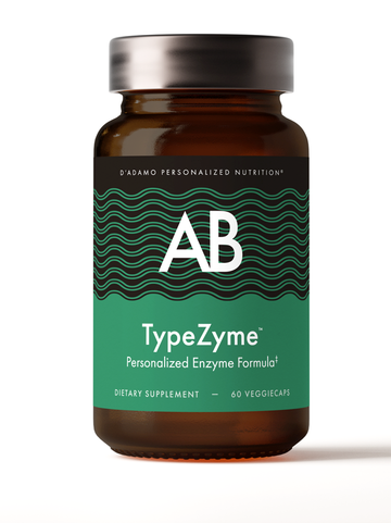 D'Adamo TypeZyme Type A 60 Vcaps - Supplement Facts panel