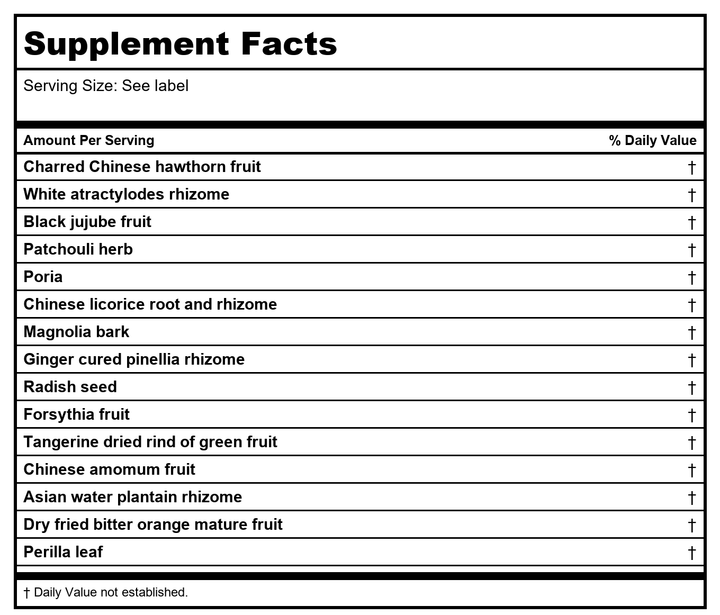 Kan Herb Sage Solutions Digest Aid 2 Ounce - Supplement Facts panel