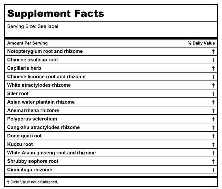 Kan Herb Traditionals Dong Quai and Anemarrhena 2 Ounce - Supplement Facts panel
