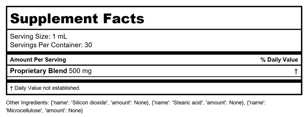 Kan Herb Traditionals Drain The Middle 1 Ounce - Supplement Facts panel