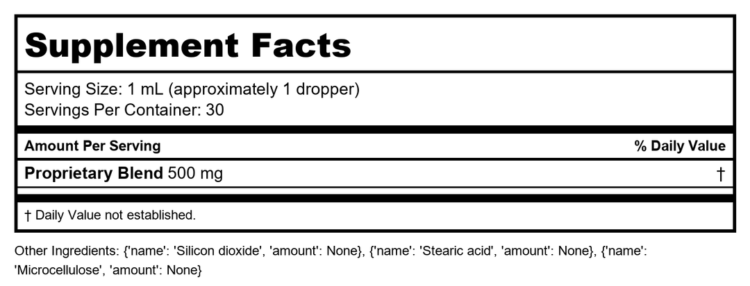 Kan Herb Traditionals Drain The Middle 1 Ounce - Supplement Facts panel