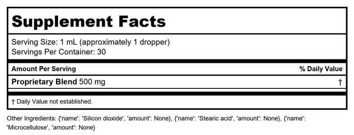 Kan Herb Traditionals Drain The Middle 1 Ounce - Supplement Facts panel