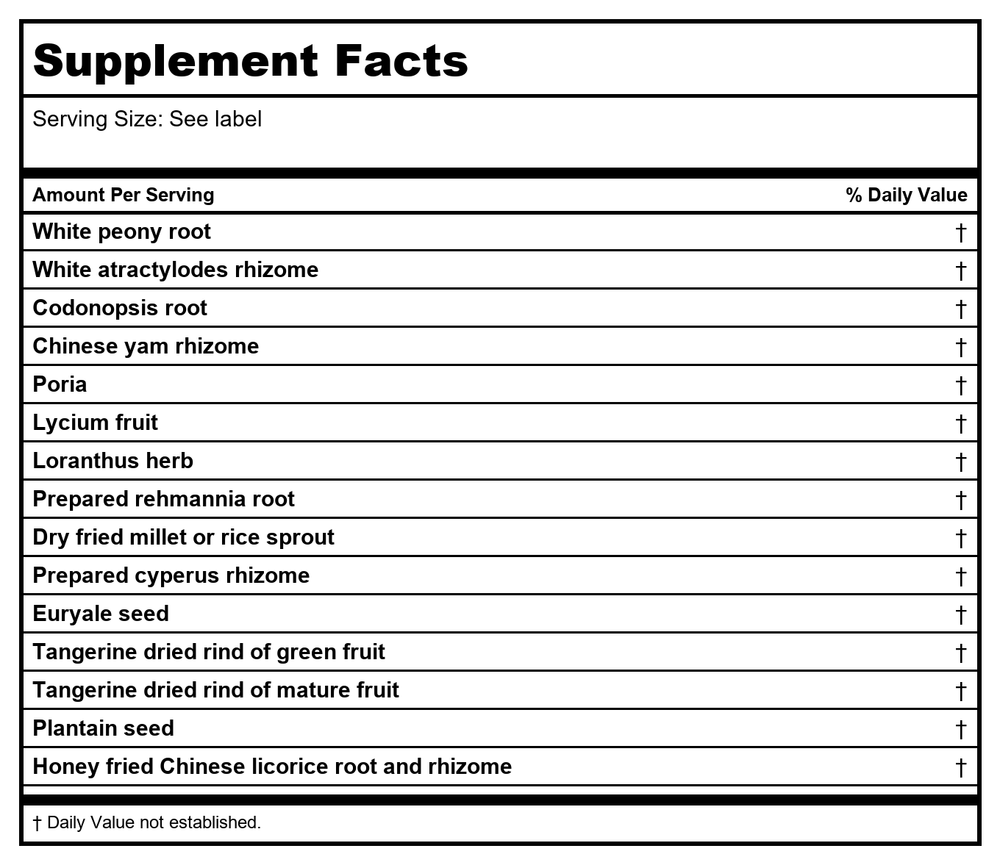 Kan Herb Gentle Warriors Earth Maker 4 Ounce - Supplement Facts panel
