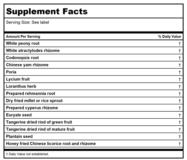 Kan Herb Gentle Warriors Earth Maker 4 Ounce - Supplement Facts panel