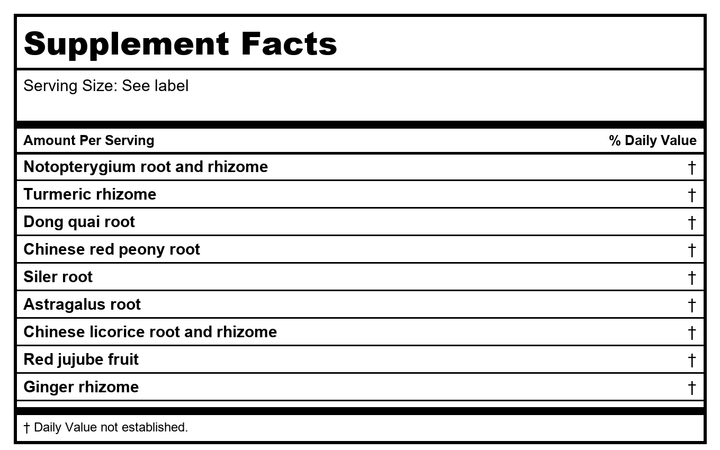 Kan Herb Company Graceful Branches 120 Tablets - Supplement Facts panel