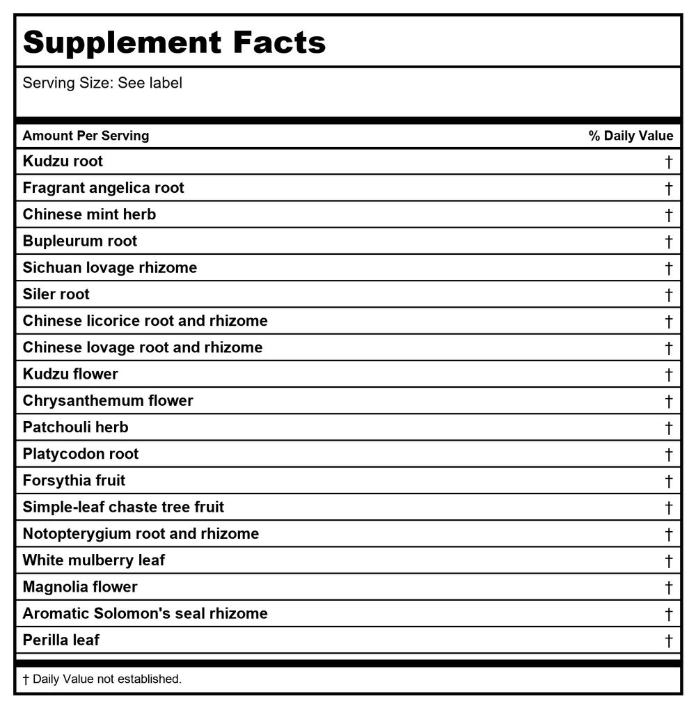 Kan Herb Sage Solutions Head Clear 4 Ounce - Supplement Facts panel