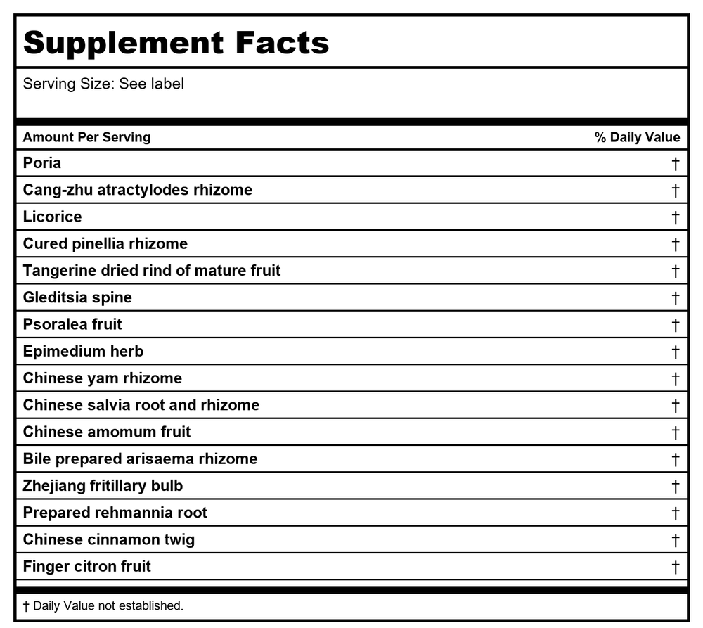 Jade Woman Herbals by Kan Jade Pearl 1 - 300 Tablets - Supplement Facts panel
