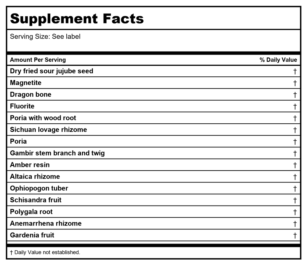 Kan Herb Sage Solutions Loosen Solution 8 Ounce - Supplement Facts panel