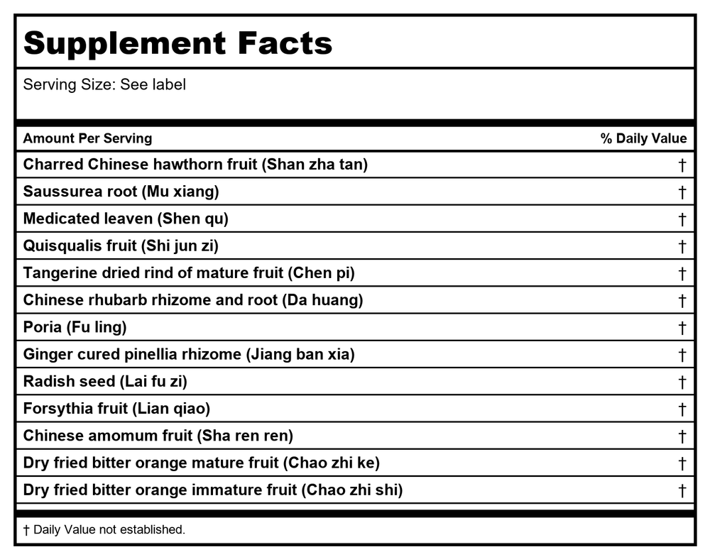 Kan Herb Sage Solutions Middle Mover 8 Ounce - Supplement Facts panel