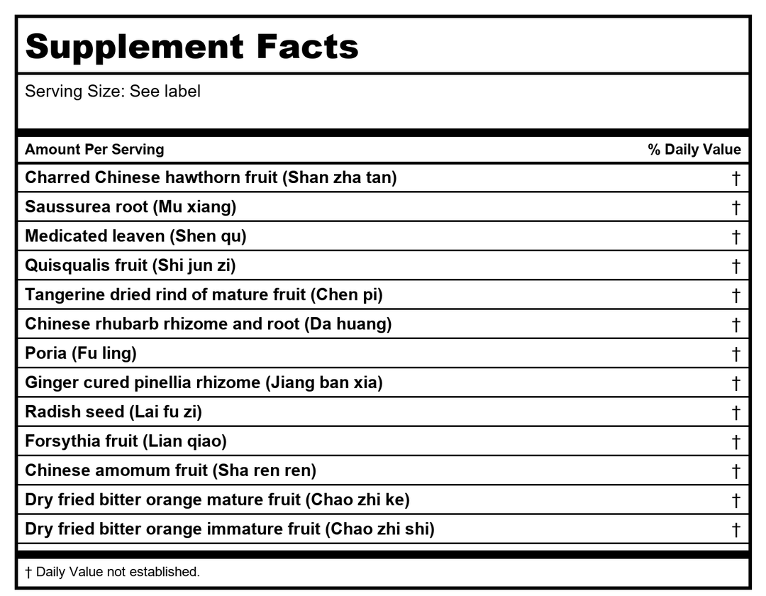 Kan Herb Sage Solutions Middle Mover 8 Ounce - Supplement Facts panel