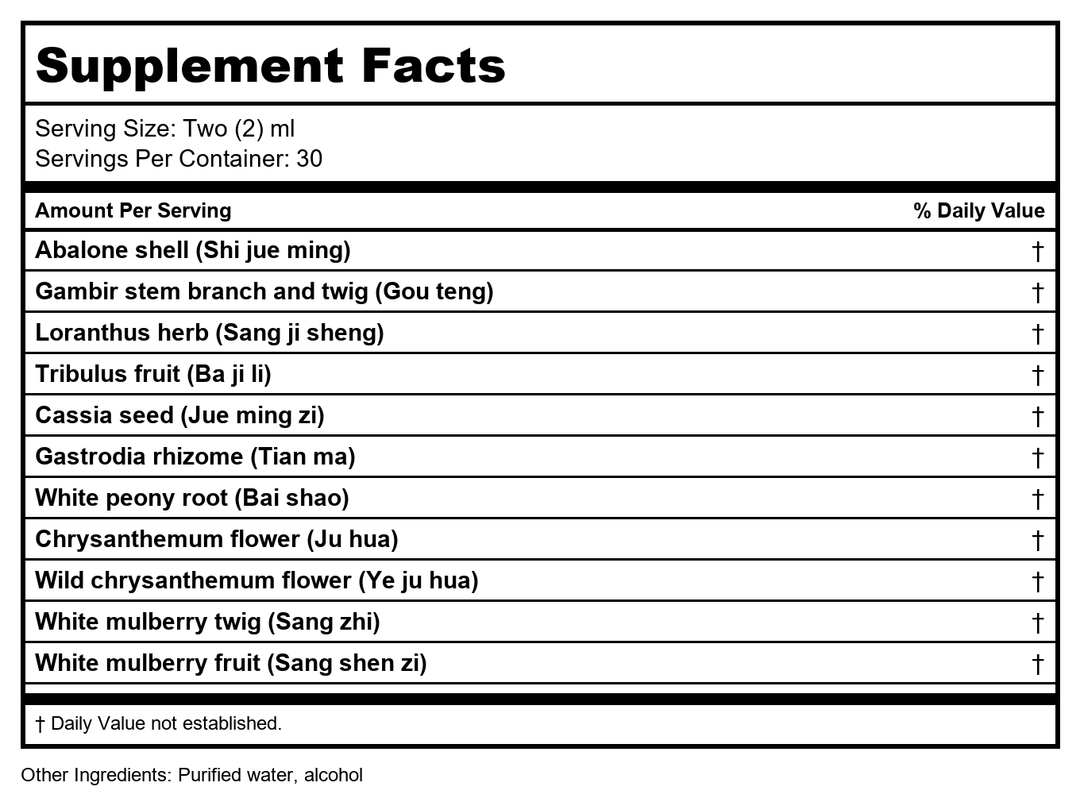 Kan Herb Chinese Modular Solutions Purge Internal Wind 2 Ounce - Supplement Facts panel