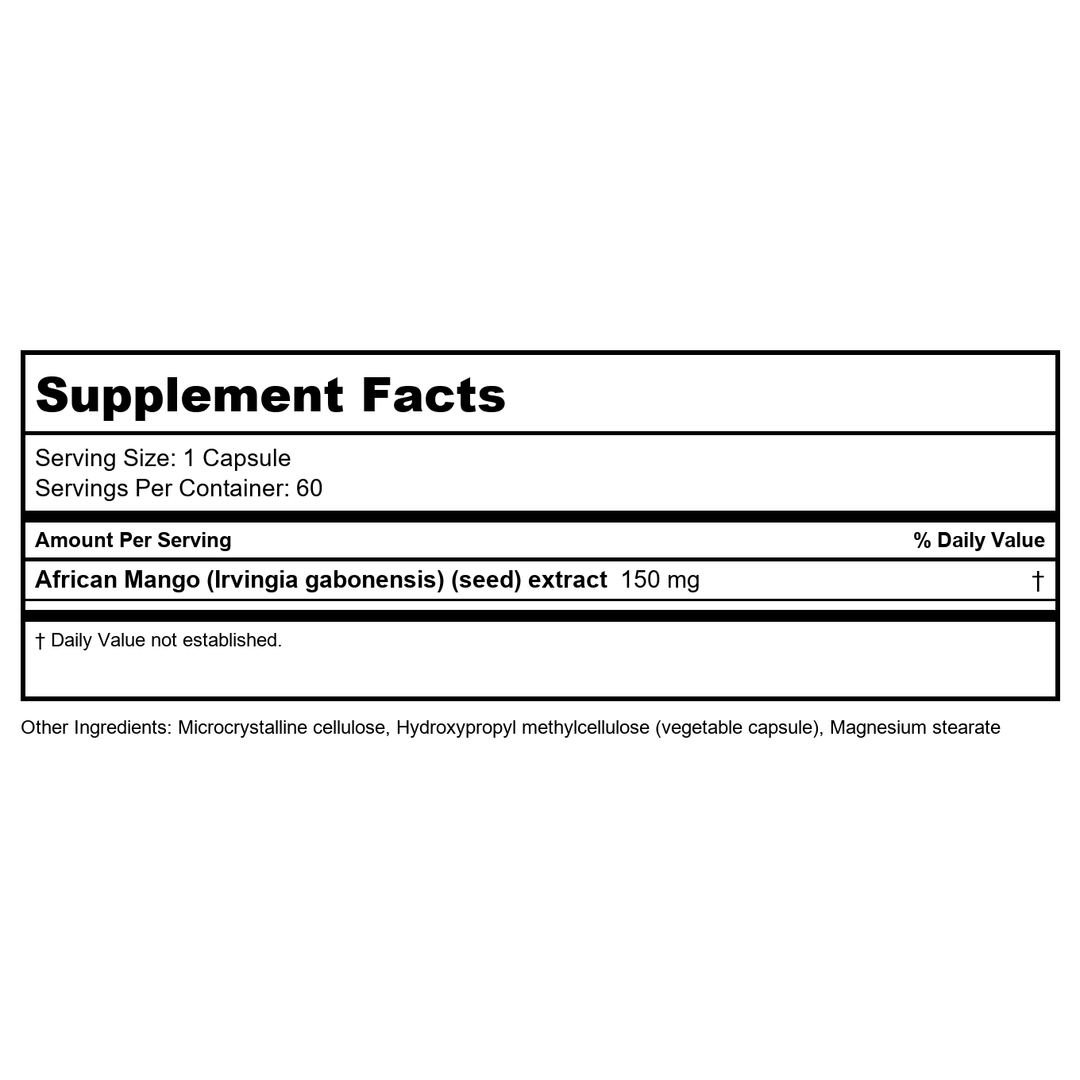 NuMedica African Mago 60 Capsules - Supplement Facts panel