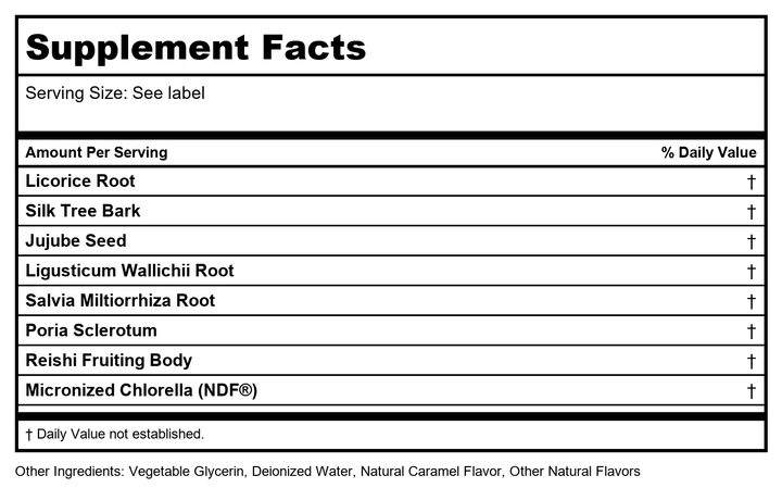 Bioray RAYZ Dream Machine 2oz - Supplement Facts panel