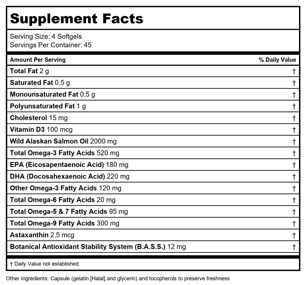 New Chapter Wholemega Fish Oil For Moms 180 Softgels - Supplement Facts panel