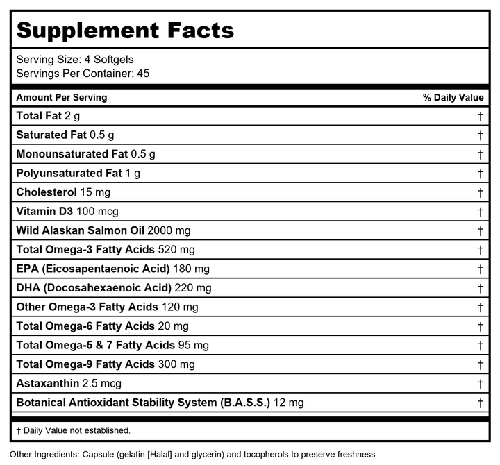 New Chapter Wholemega Fish Oil For Moms 180 Softgels - Supplement Facts panel