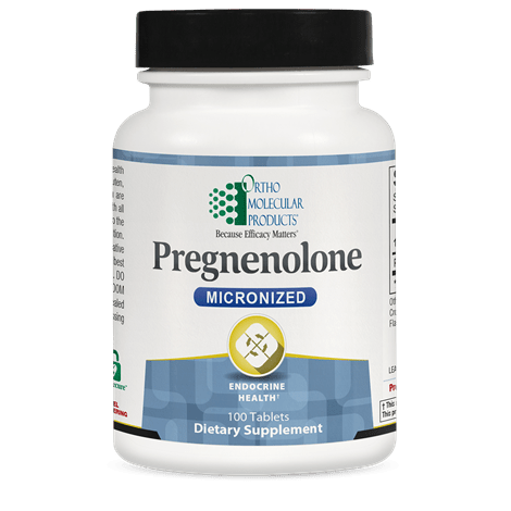 Ortho Molecular Pregnenolone 100 Tablets - 2 Pack - Supplement Facts panel