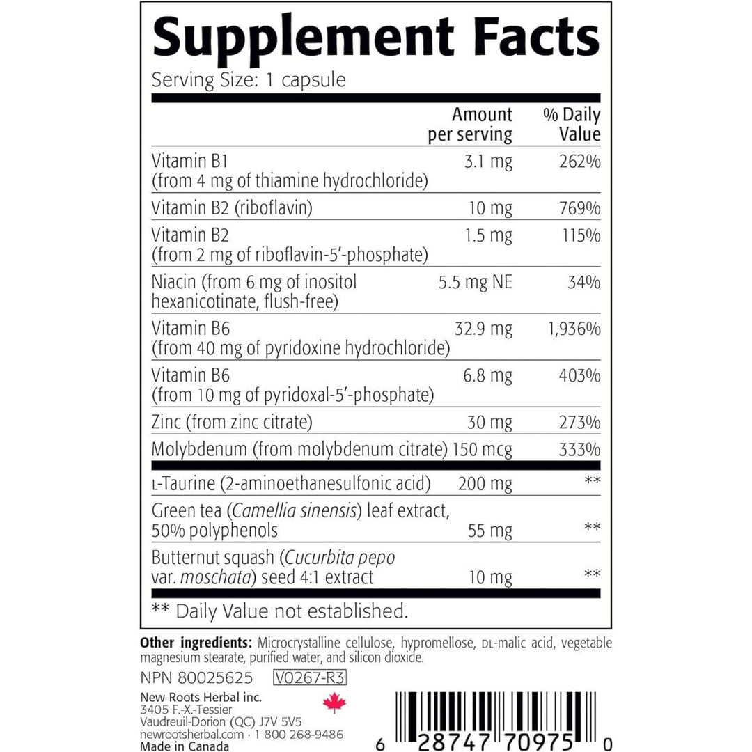 New Roots Herbal Ultra Zinc 30 mg 90 Capsules - Supplement Facts panel
