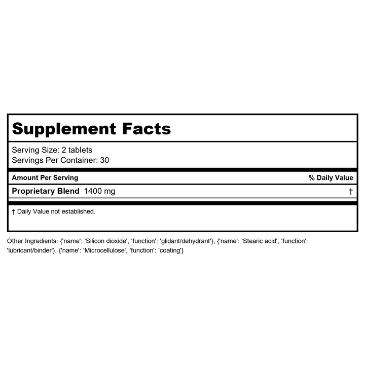 Kan Herbals Quell Fire 1oz - Supplement Facts panel