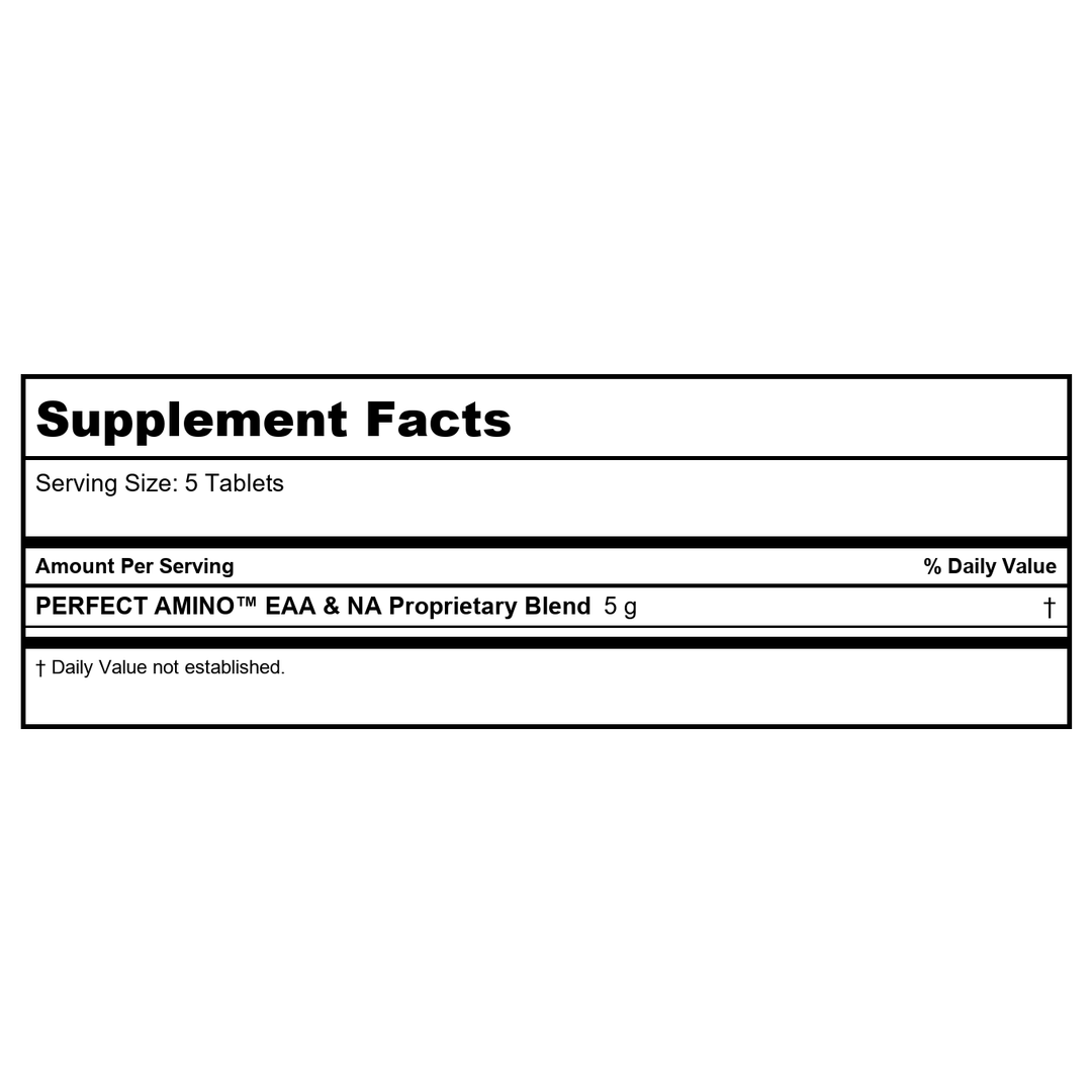 BodyHealth PerfectAmino 150 Tablets - 3pack - Supplement Facts panel