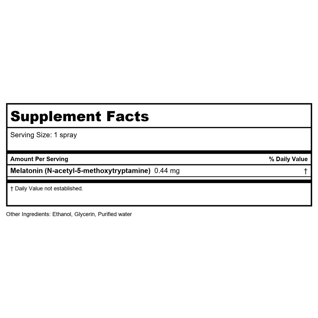 NFH Liquid Melatonin SAP 50mg - Supplement Facts panel