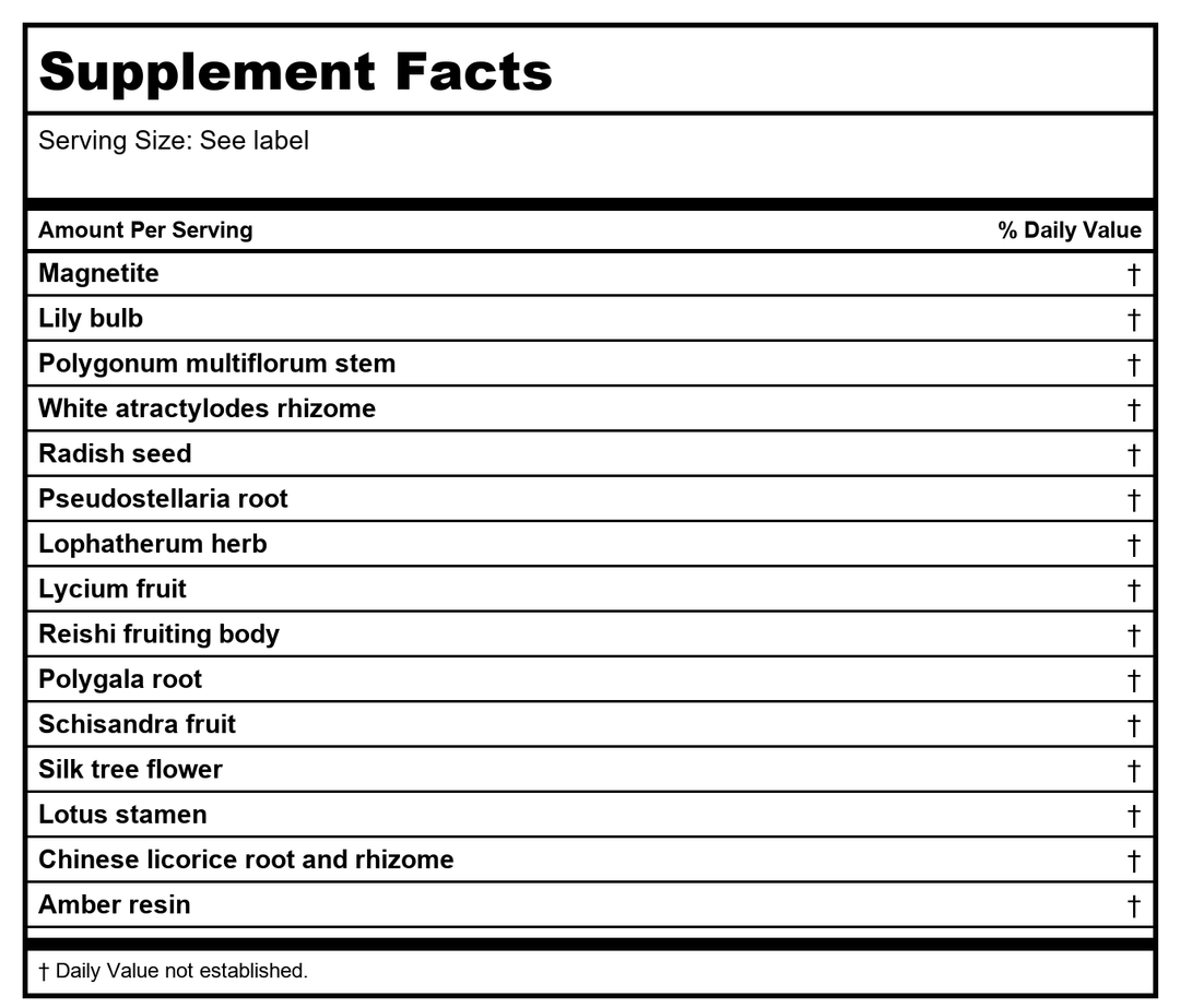 Kan Herbs Fire Starter 1oz - Supplement Facts panel