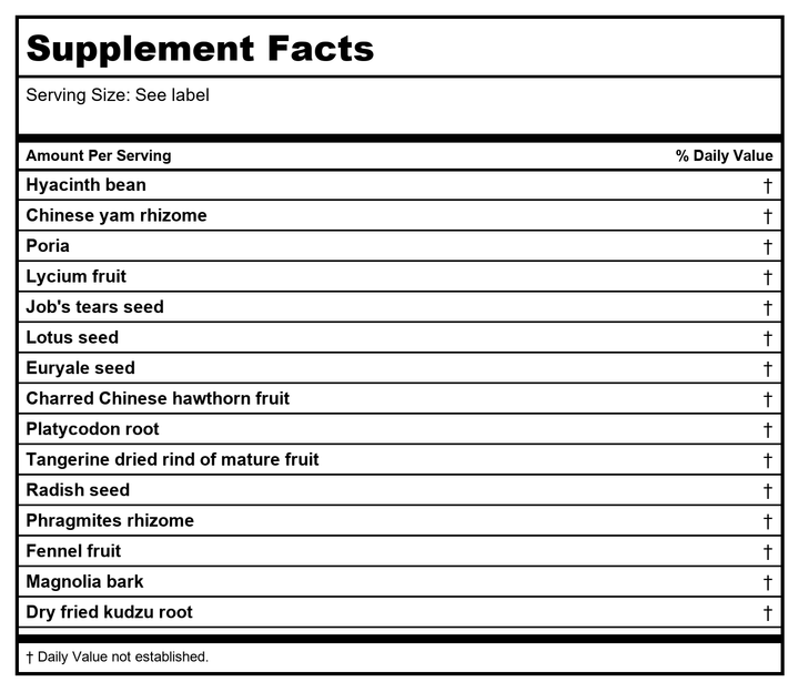 Kan Herbs Gentle Warriors Grow And Thrive 1oz - Supplement Facts panel