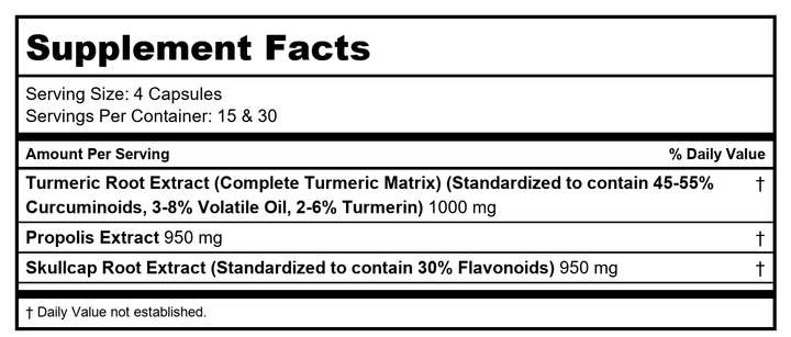 Ortho Molecular Inflamma-bLOX 120 Capsules - Supplement Facts panel