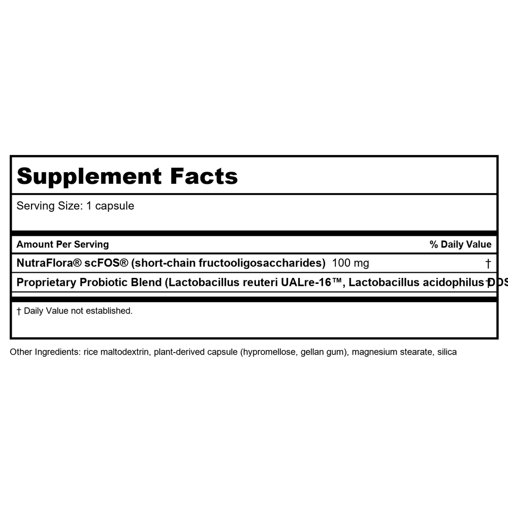Nature's Way Primadophilus Reuteri Probiotics 90 Capsules - Supplement Facts panel