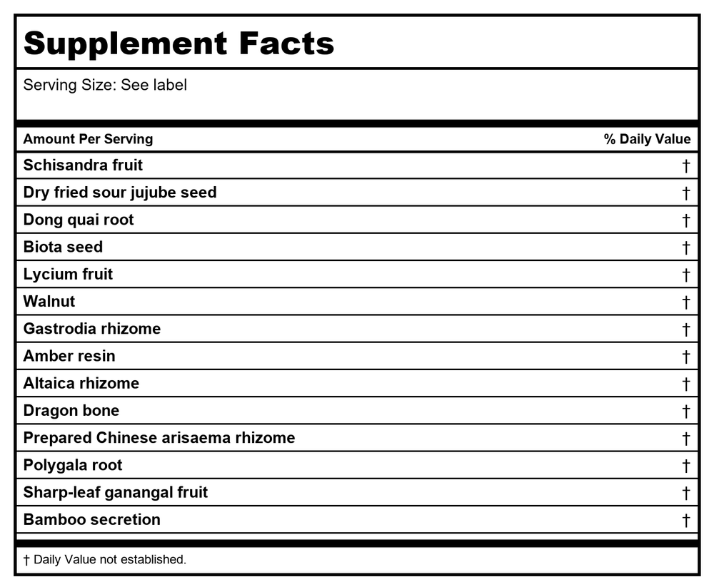Kan Herb Traditionals Clear Mind 120 Tablets - Supplement Facts panel