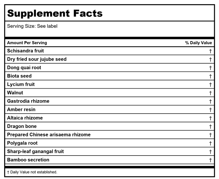 Kan Herb Traditionals Clear Mind 120 Tablets - Supplement Facts panel